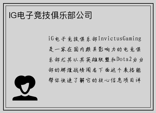IG电子竞技俱乐部公司